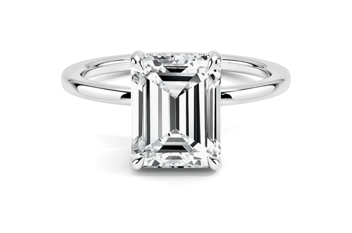 10 carat Mossanite Emerald cut ring