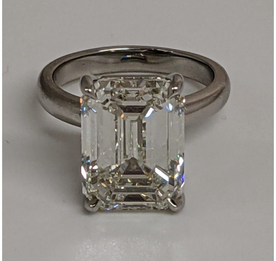 10 carat Mossanite Emerald cut ring