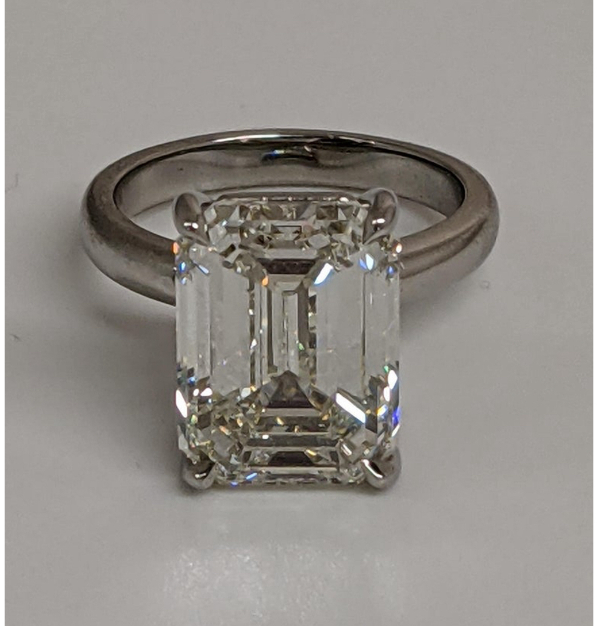 10 carat Mossanite Emerald cut ring