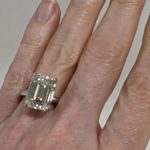10 carat Mossanite Emerald cut ring