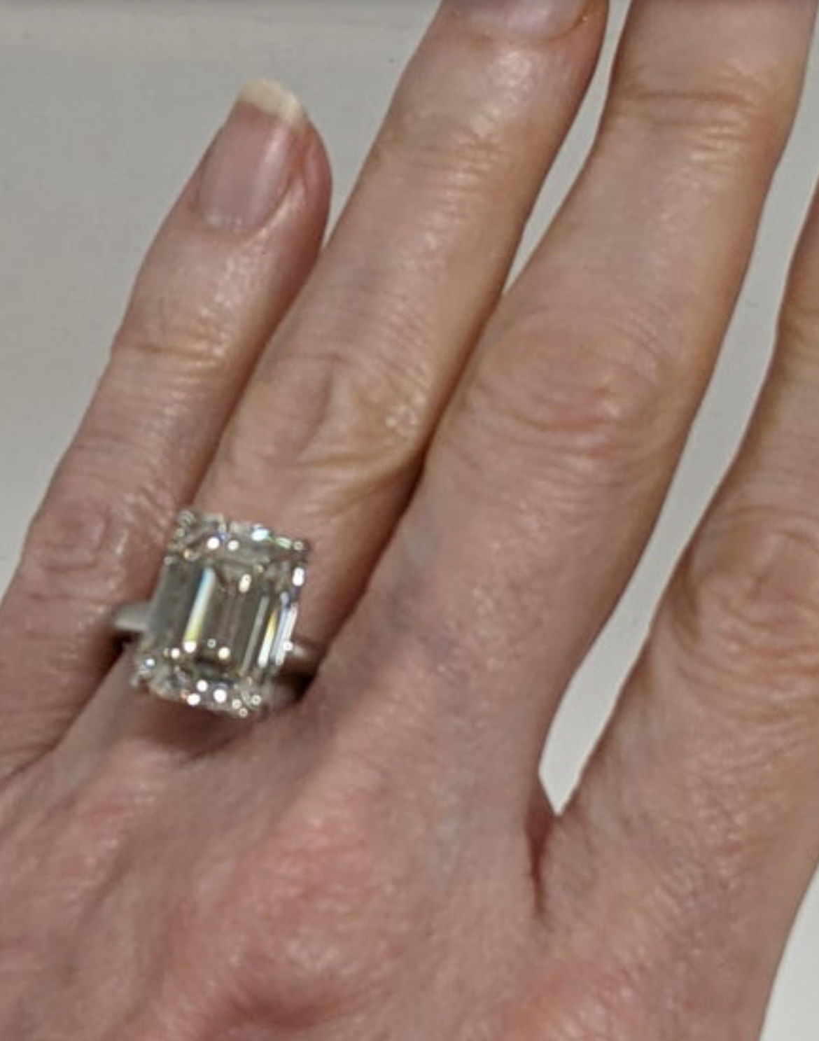 10 carat Mossanite Emerald cut ring