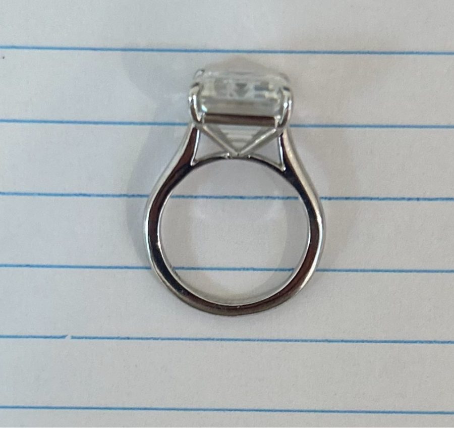 10 carat Mossanite Emerald cut ring