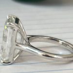 10 carat Mossanite Emerald cut ring
