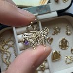 Solid Gold Filigree Butterfly Pendant | 14k
