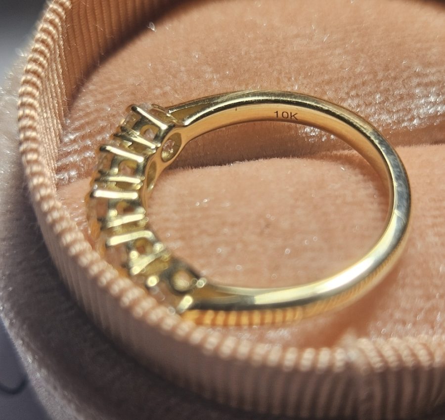 5 stone OEC Moissanite band