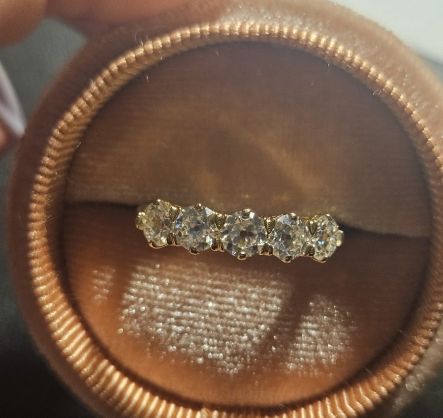 5 stone OEC Moissanite band