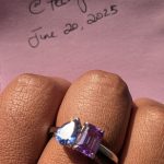 Blue and purple sapphire toi et moi ring