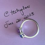 Blue and purple sapphire toi et moi ring