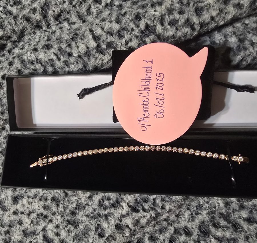 Rose gold moissanite bracelet.