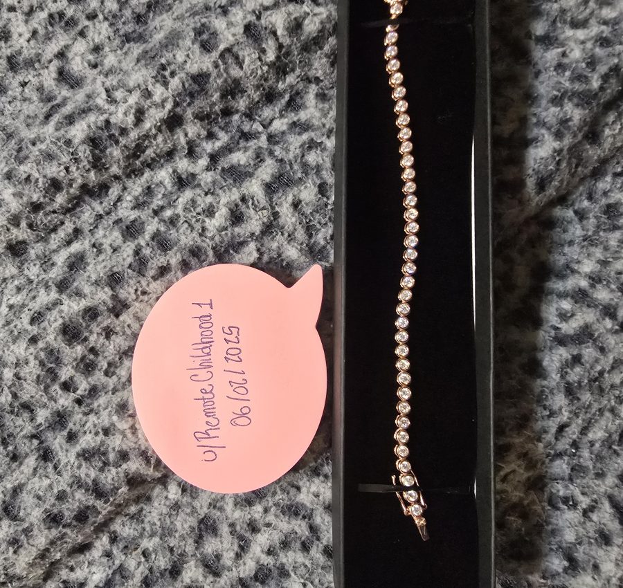 Rose gold moissanite bracelet.