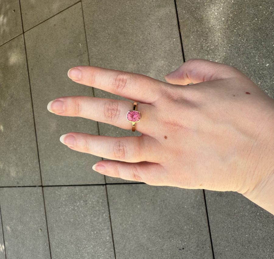 Summery Pink California Tourmaline Ring