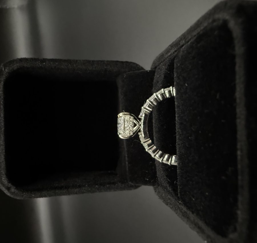 2.21ct G VS1 Radiant Cut Lab Diamond, 14K White Gold Custom Bridal Set – Size 5.75 US