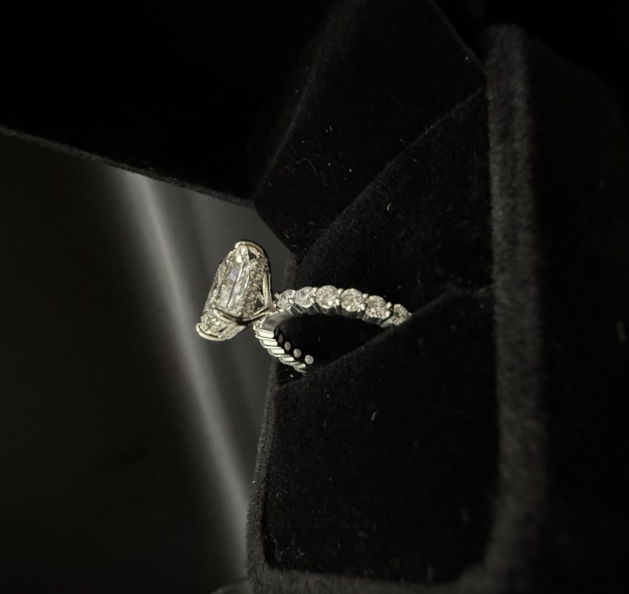 2.21ct G VS1 Radiant Cut Lab Diamond, 14K White Gold Custom Bridal Set – Size 5.75 US