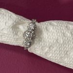 Natural  diamond-three stone ring with halo