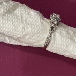 Natural  diamond-three stone ring with halo