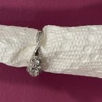 Natural  diamond-three stone ring with halo