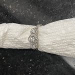 Natural  diamond-three stone ring with halo