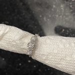 Natural  diamond-three stone ring with halo
