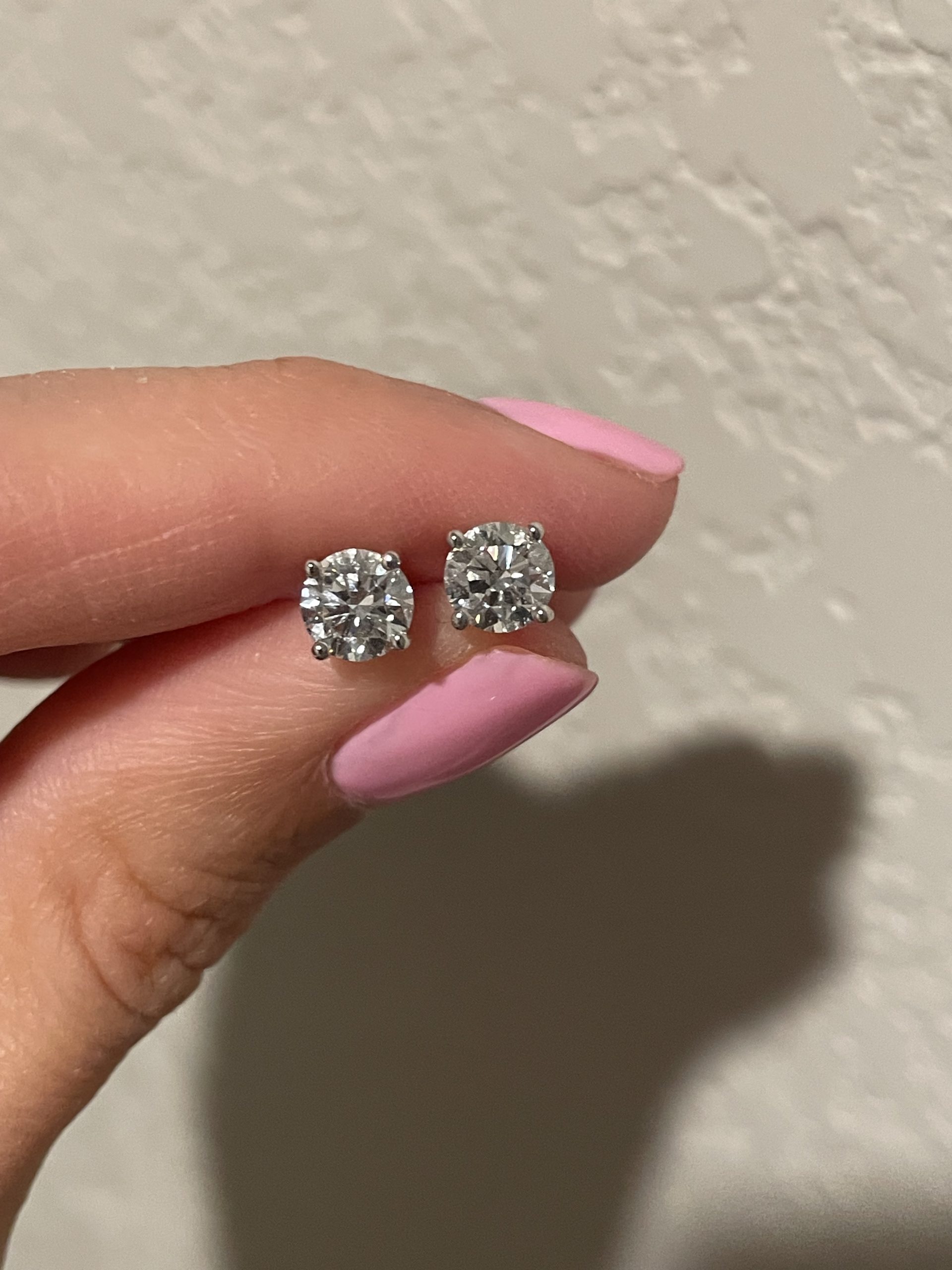 1.34 ctw E VS1 4 prong studs