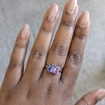 Blue and purple sapphire toi et moi ring
