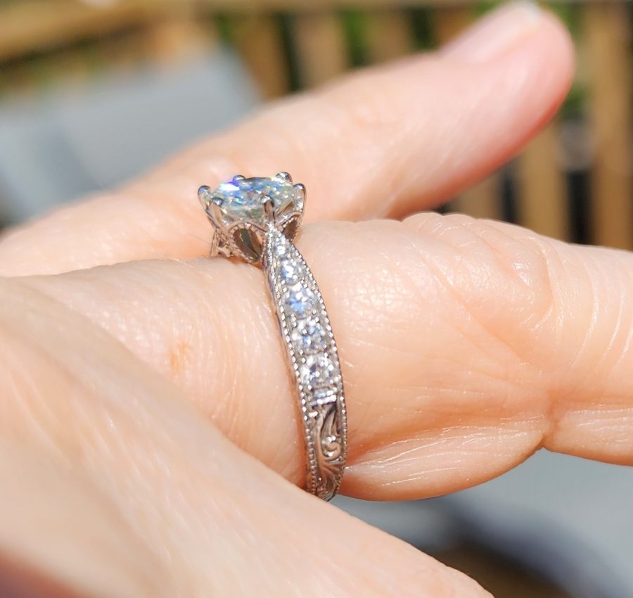 1ct Moissanite 14K WG ring