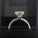 3.06 F VVS2 elongated cushion lab diamond ring $1250