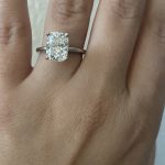 3.06 F VVS2 elongated cushion lab diamond ring $1250