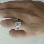 3.06 F VVS2 elongated cushion lab diamond ring $1250