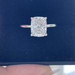 3.06 F VVS2 elongated cushion lab diamond ring $1250