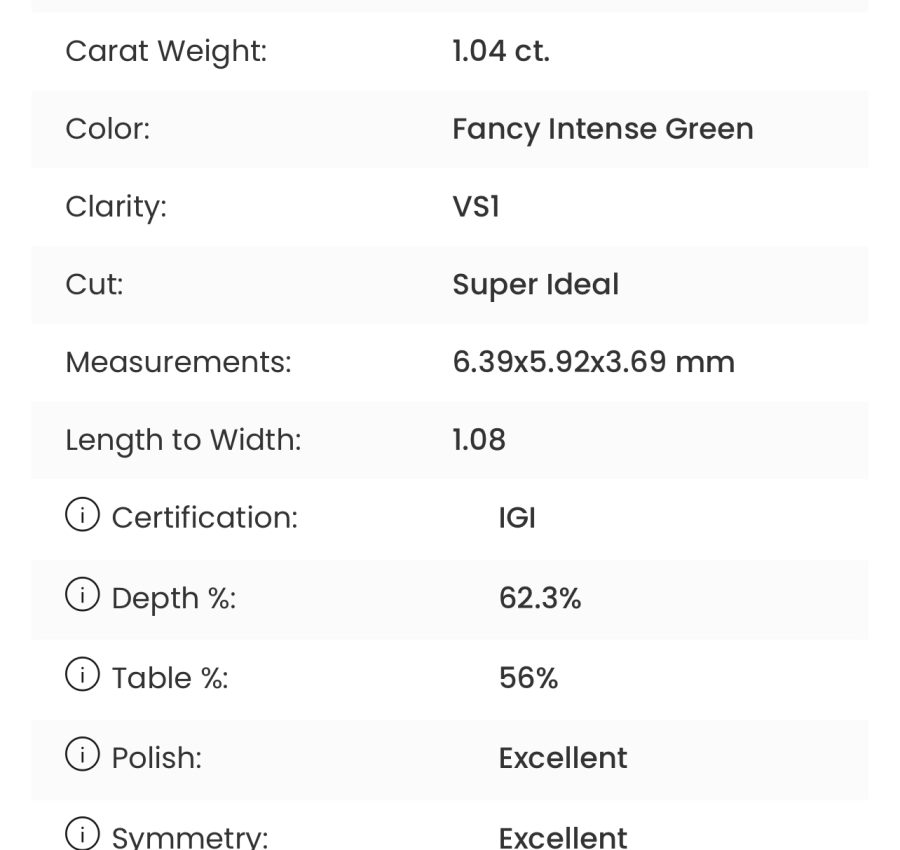 1.04 OMC Green Lab Diamond