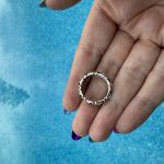 10k White/Yellow Gold Band with Moissanite and Lab Sapphires