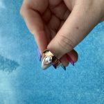 10k Rose Gold with Grey Moissanite Center