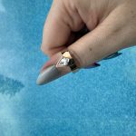 10k Rose Gold with Grey Moissanite Center