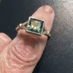 Beautiful green/blue Princess Moissanite