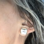 14kt Yellow Gold Square 10mm Radiant Ascher Bezel Earrings Moissanite