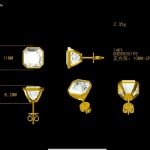 14kt Yellow Gold Square 10mm Radiant Ascher Bezel Earrings Moissanite