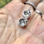 Charles & Colvard Moissanite  Forever Brilliant Bezel Set 3.8ctw 14kt white gold earrings