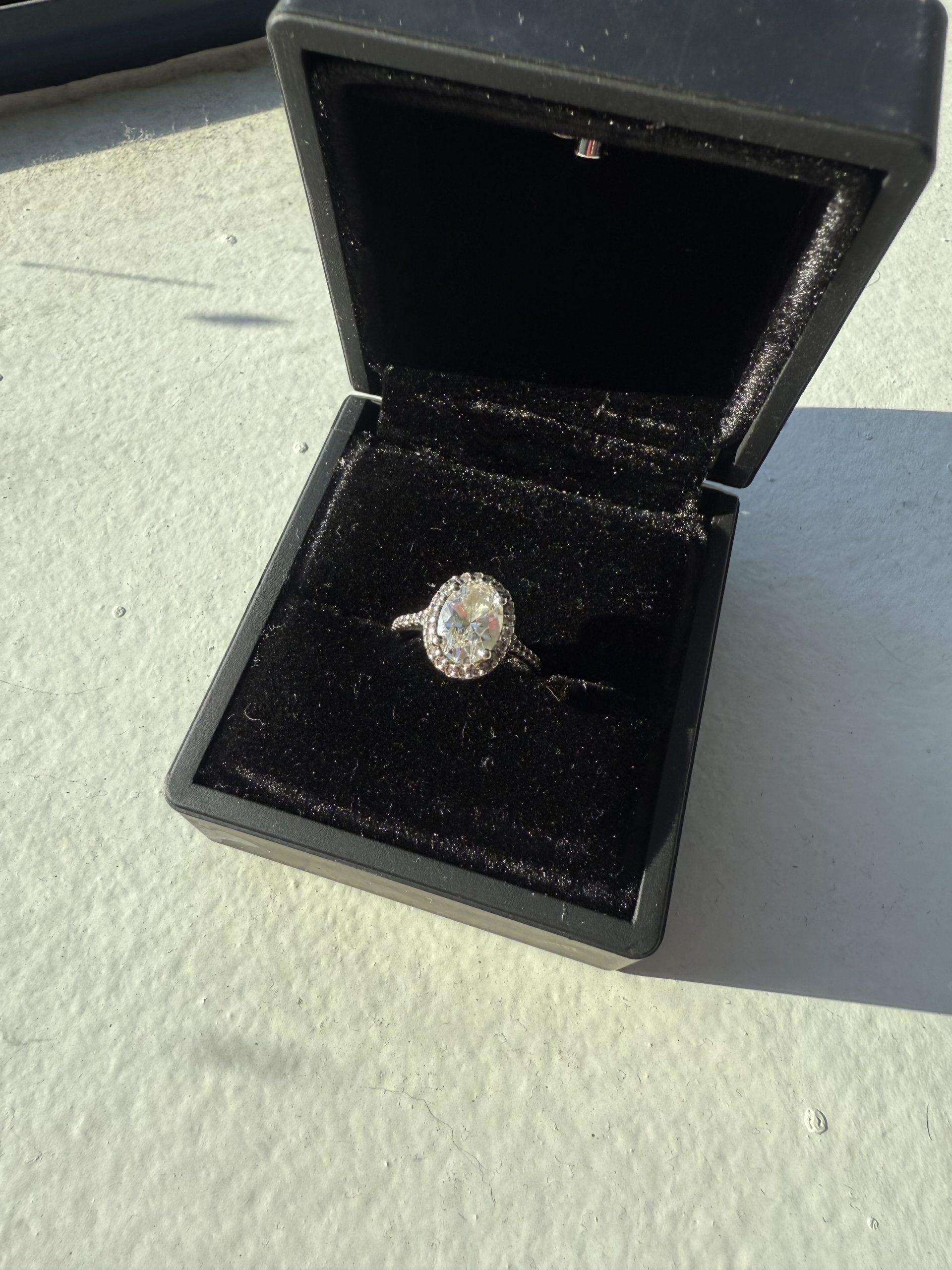2 ct oval lab diamond engagement ring