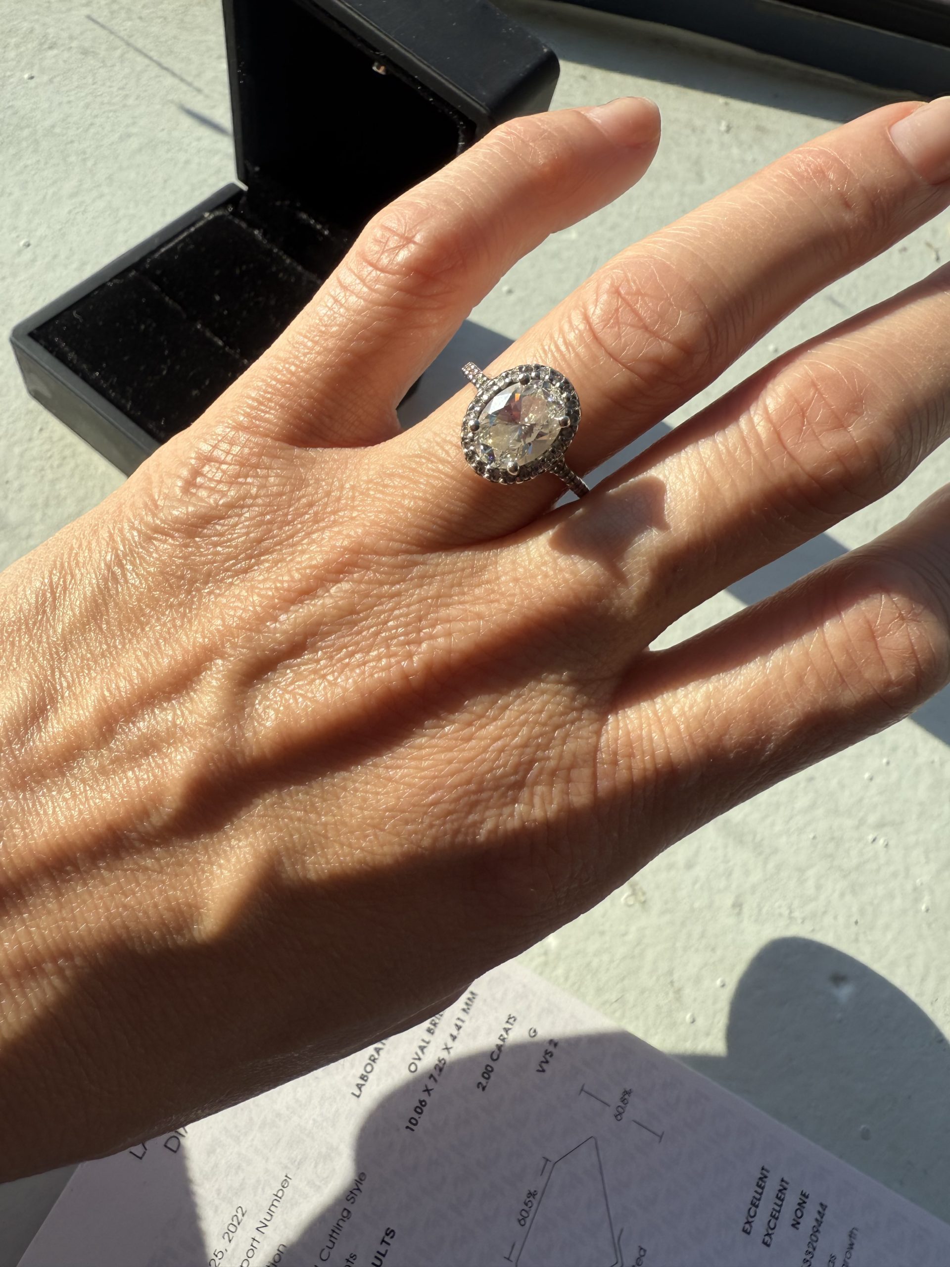 2 ct oval lab diamond engagement ring