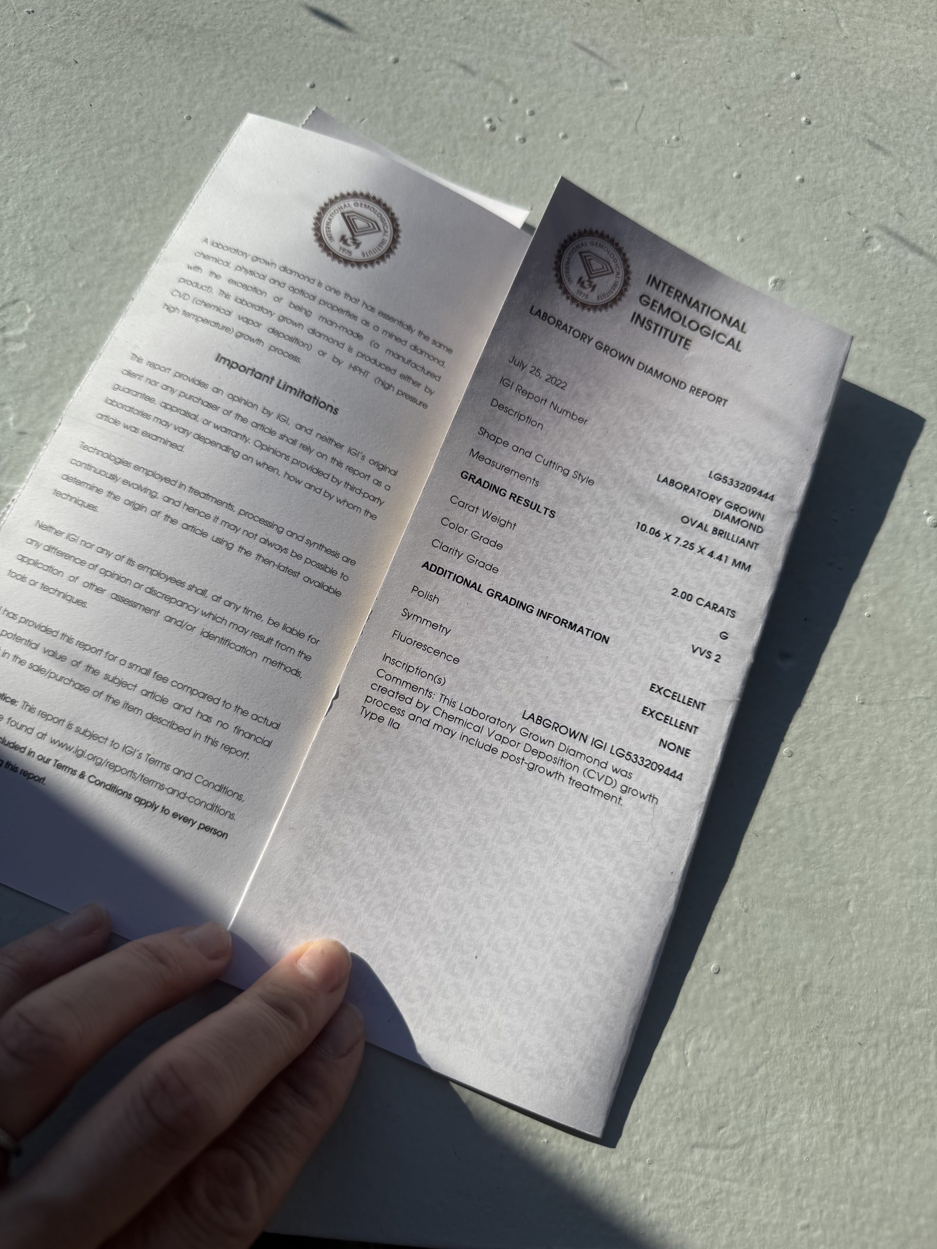 2 ct oval lab diamond engagement ring