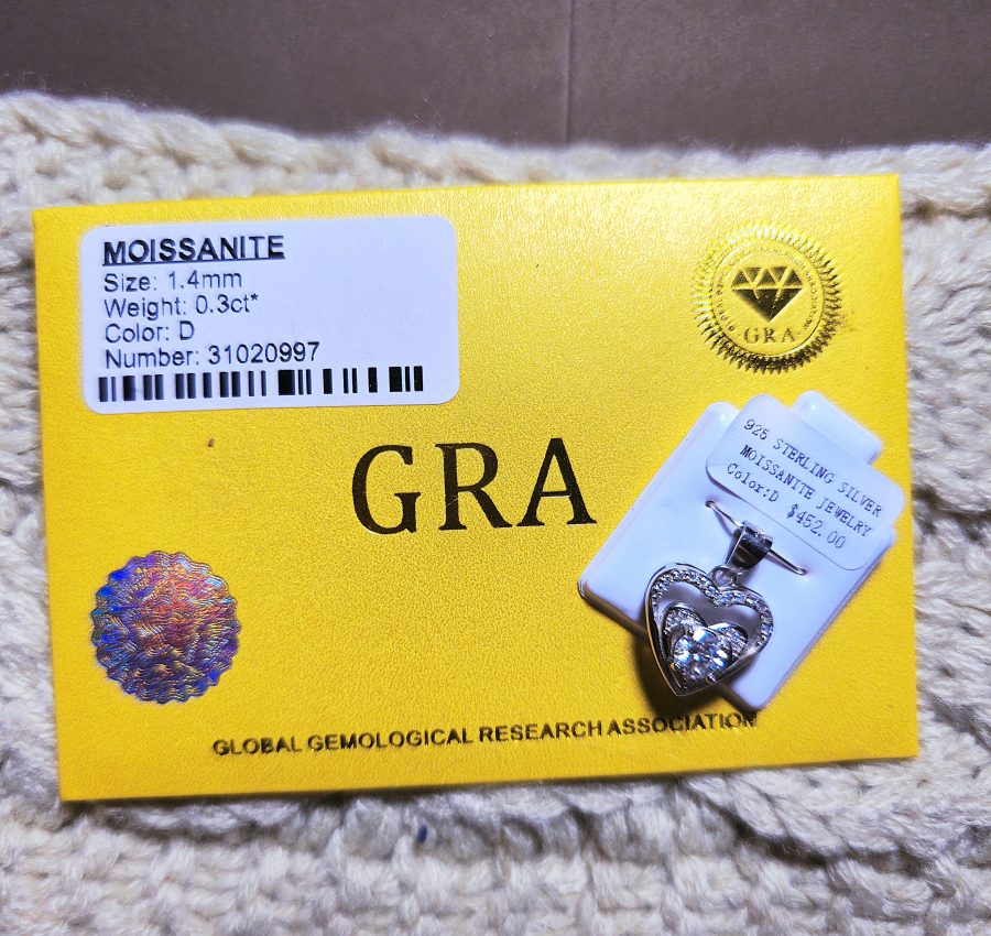 [GRA Certification Included] Moissanite/Sterling Silver Heart Pendent