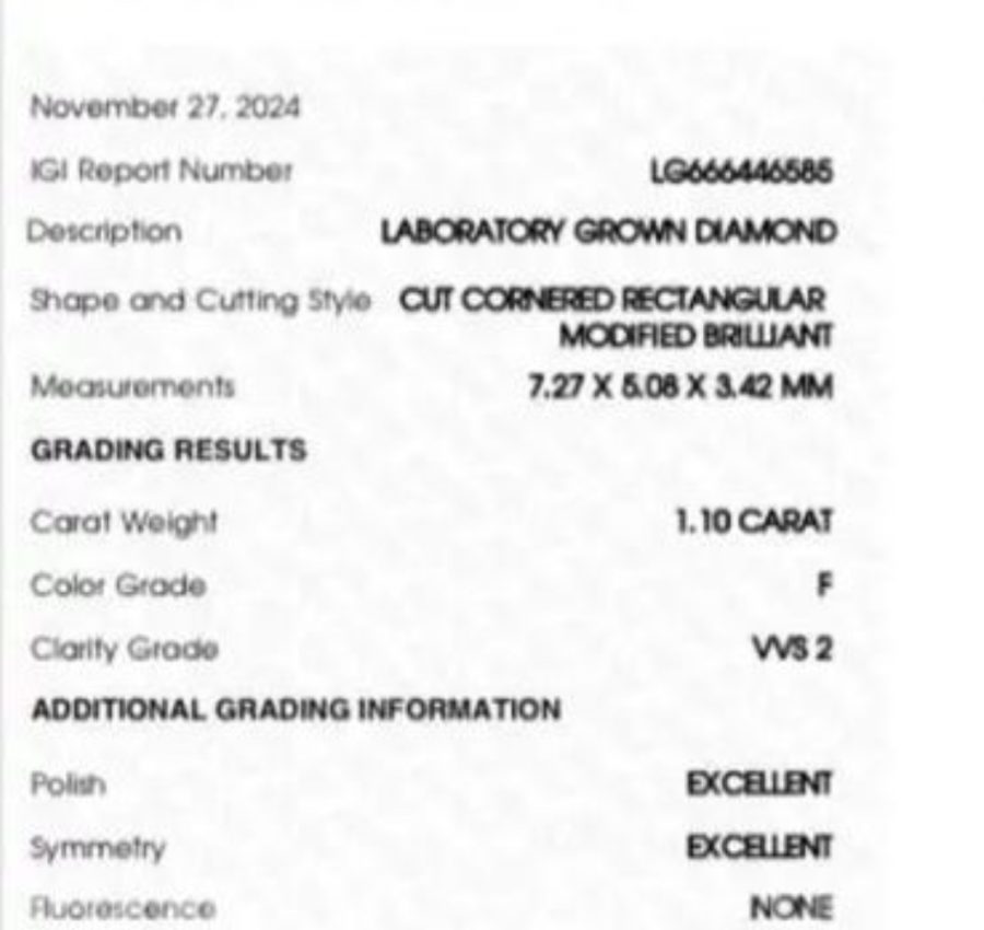 [FS] [USA will ship to usal [loose diamond][VVS2 1.10 radiant/brilliant cut with bowtie] [clairty grade F igi cert] [812.00] obo