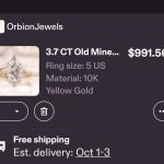 Old Mine cut pear moissanite