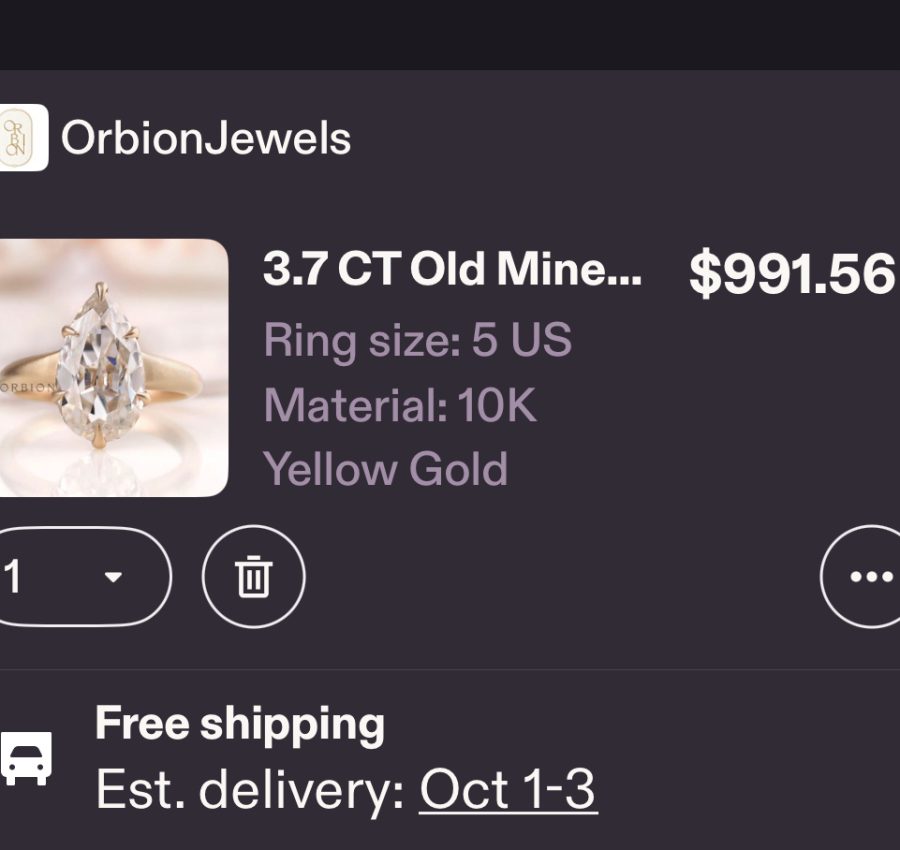 Old Mine cut pear moissanite