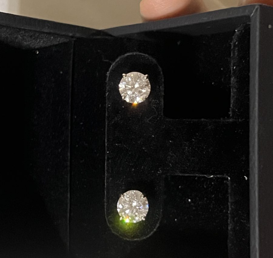 14K White Gold Lab Diamond Stud Earrings – 2.2ctw