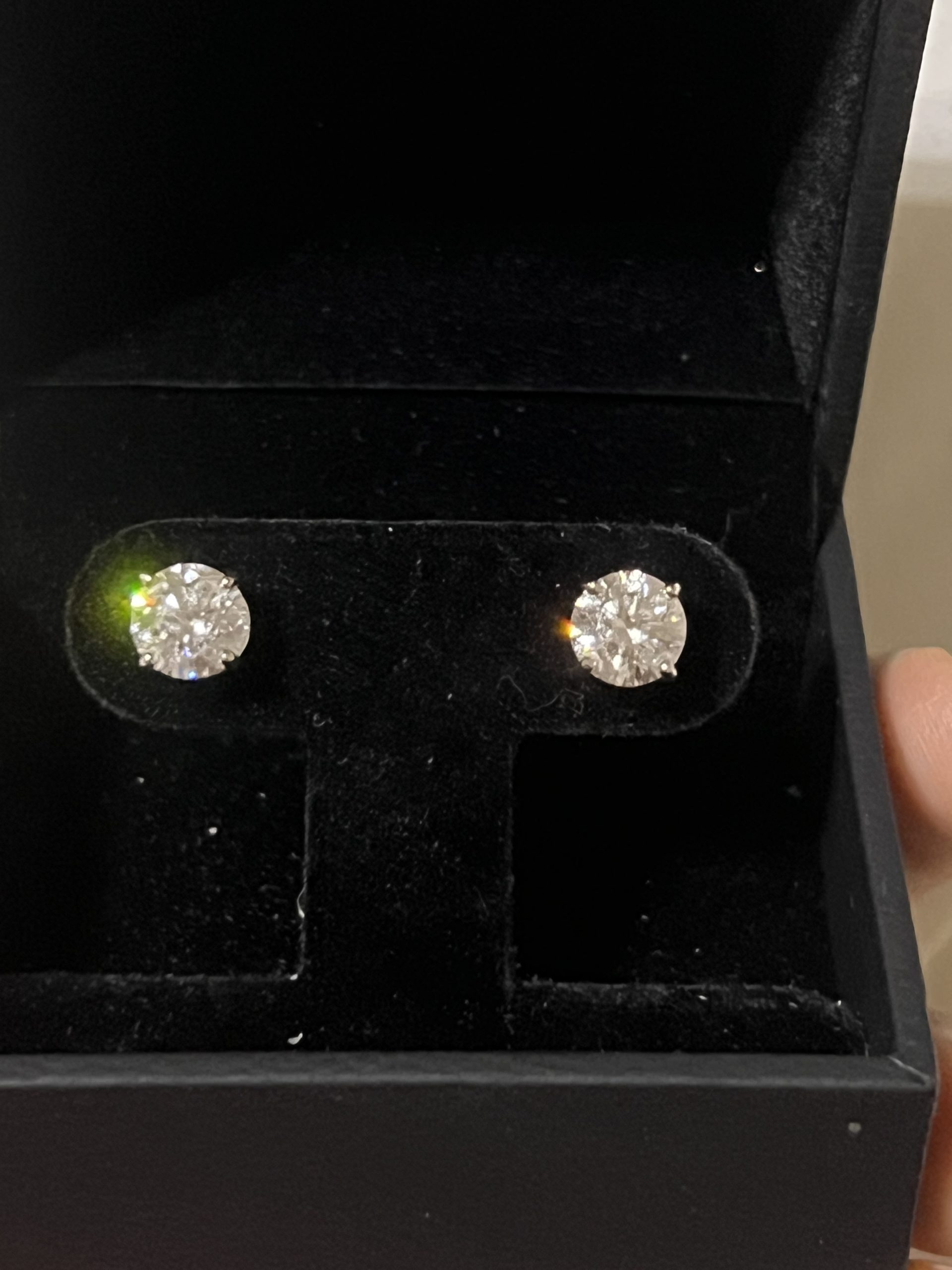 14K White Gold Lab Diamond Stud Earrings – 2.2ctw