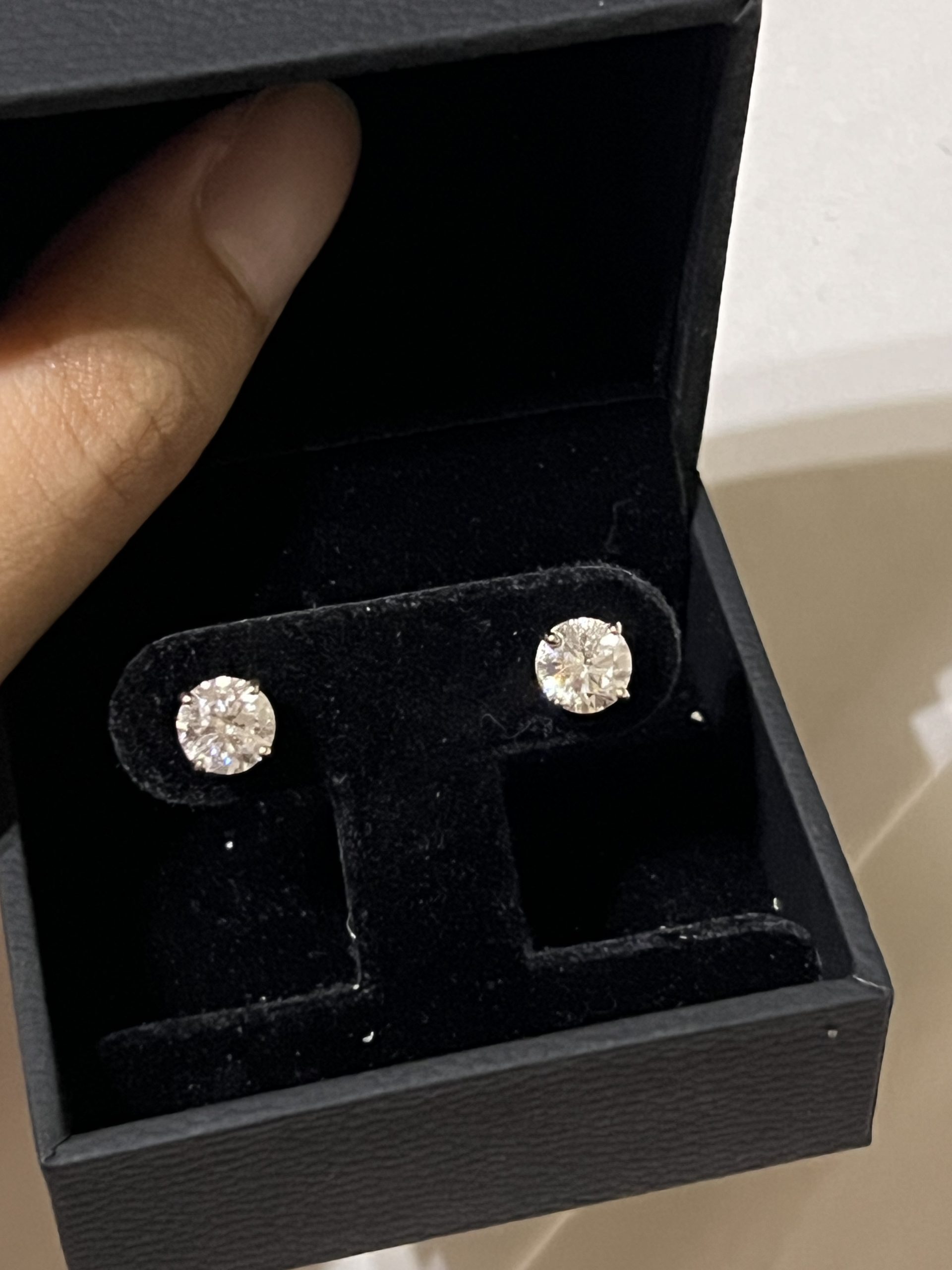 14K White Gold Lab Diamond Stud Earrings – 2.2ctw