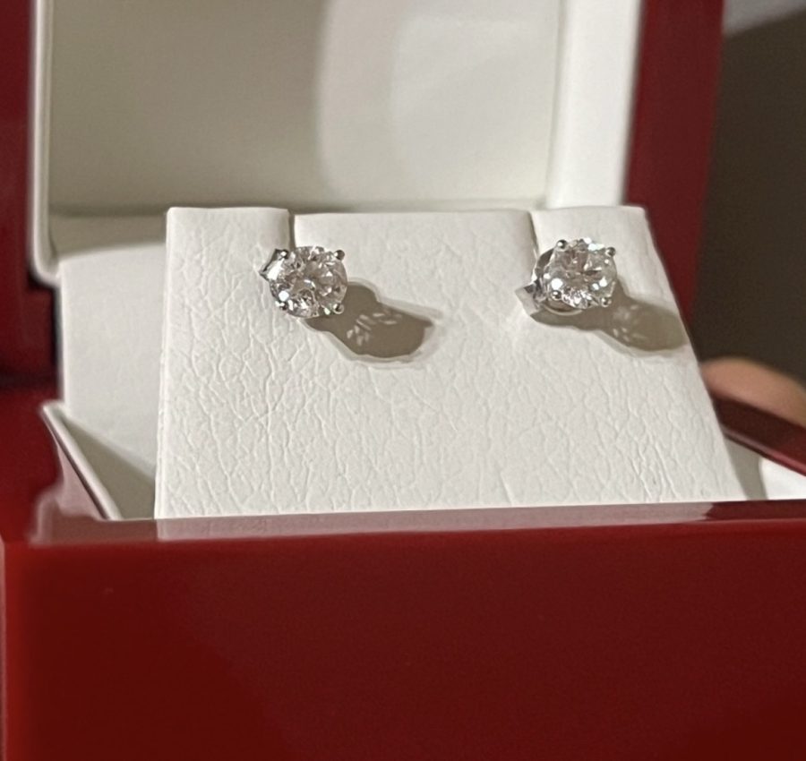 14K White Gold Lab Diamond Stud Earrings