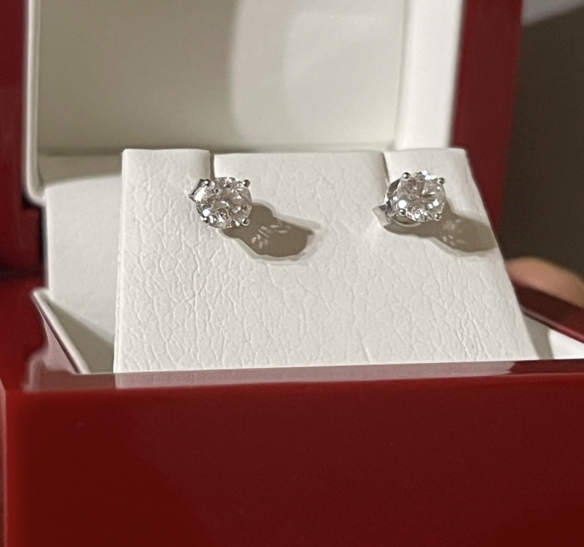 14K White Gold Lab Diamond Stud Earrings