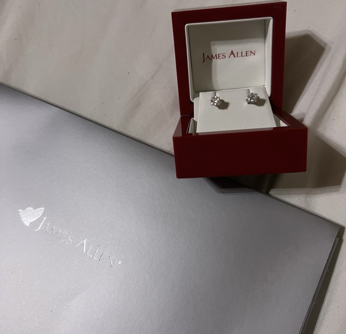 14K White Gold Lab Diamond Stud Earrings